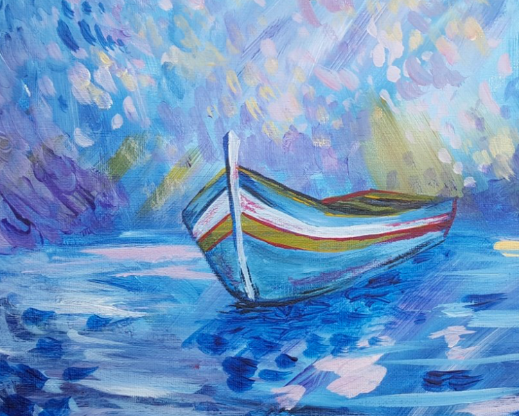 Corks & Canvas: Blue Boat