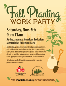 Fall Planting Work Party at the Japanese American Exclusion Memorial
